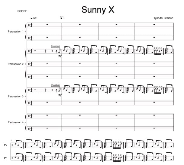 Sunny X — Score and Parts | Third Coast Percussion Store